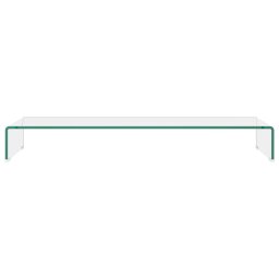 vidaXL TV-meubel/monitorverhoger transparant 100x30x13 cm glas