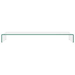 vidaXL TV-meubel/monitorverhoger transparant 110x30x13 cm glas