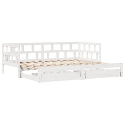 vidaXL Slaapbank met onderschuifbed/lades zonder matras 80x200 cm wit