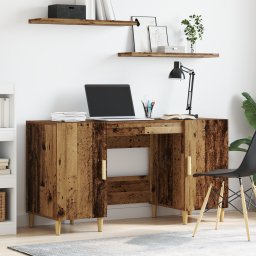 vidaXL Bureau Oud Hout Bewerkt hout 140 x 50 x 75 cm