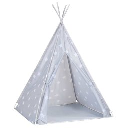 vidaXL Kindertipitent met tas 115x115x160 cm polyester grijs