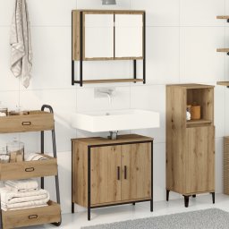 vidaXL Badkamermeubelset 2 st Bruin 60 x 30 x 60 cm Bewerkt hout
