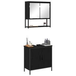 vidaXL Badkamermeubelset 2 st Zwart 60 x 30 x 60 cm Bewerkt hout