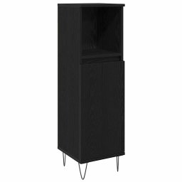 vidaXL Badkamermeubelset 3 st Zwart Eiken 30 x 30 x 180 cm