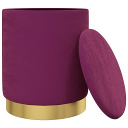 vidaXL Hocker met opbergruimte rond fluweel 31 x 37 cm paars