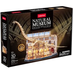 Natural Museum Brachiosaurus Hout LED - CubicFun 3D Puzzel (216 stukjes)