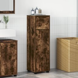 vidaXL Badkamer Kast Gerookt eiken 30,5 x 30 x 101 cm Bewerkt hout