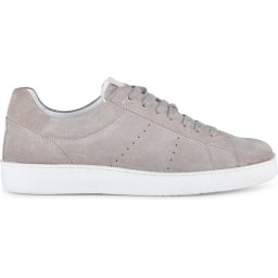 Ps Poelman - maat 42- Heren - BARI Lage Licht Grijze Suède Leren Sneakers met Witte Zool met vetersluiting