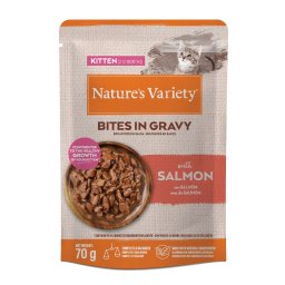 28x70g Zalm Nature's Variety Kitten Bites in Saus natvoer voor katten