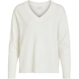 Vila - Maat XS - Trui Viril Oversize V-neck Knit Top - Noos White Alyssum Dames