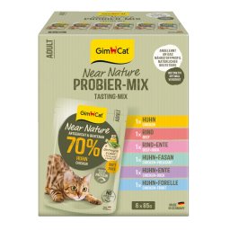 6x85g GimCat Near Nature Trial-Pack Mix (6 soorten) natvoer voor katten