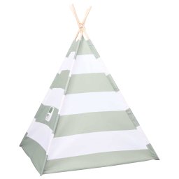 vidaXL Kindertent Grijs en Wit 120 x 120 x 150 cm Massief grenenhout