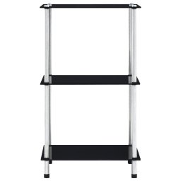 vidaXL Kastje 3-laags 40x40x67 cm gehard glas zwart