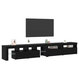 vidaXL TV-kast 3 st Zwart Eiken Bewerkt hout