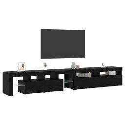 vidaXL TV-kast 2 st Zwart Eiken Bewerkt hout