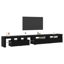 vidaXL TV-kast 3 st Zwart Eiken Bewerkt hout