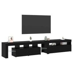 vidaXL TV-kast 2 st Zwart Eiken Bewerkt hout