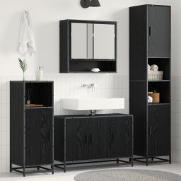 vidaXL Badkamermeubelset 4 st Zwart Eiken 35 x 37,5 x 188,5 cm