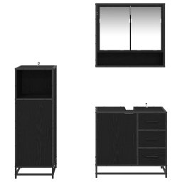 vidaXL Badkamermeubelset 3 st Zwart Eiken 35 x 37,5 x 100 cm