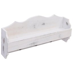 vidaXL Wandkapstok 50x10x23 cm hout wit