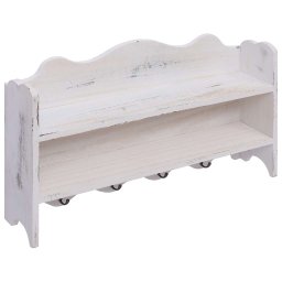 vidaXL Wandkapstok 50x10x30 cm hout wit