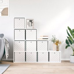 vidaXL Opbergboxen 10 st inklapbaar 32x32x32 cm ongeweven stof crème