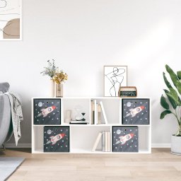 vidaXL Opbergboxen 4 st inklapbaar 32x32x32 cm ongeweven stof grijs