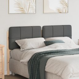 vidaXL Gestoffeerd hoofdbord Bruin en Licht Grijs 140 cm