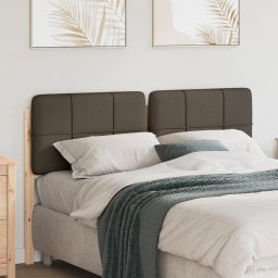 vidaXL Gestoffeerd hoofdbord Bruin en Taupe 135 cm Massief grenenhout
