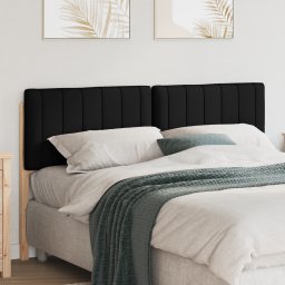 vidaXL Gestoffeerd hoofdbord Bruin en zwart 150 cm Massief grenenhout