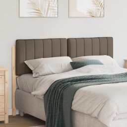 vidaXL Gestoffeerd hoofdbord Bruin en Taupe 140 cm Massief grenenhout