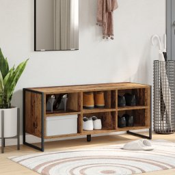 vidaXL Schoenenkast 100 x 35 x 44 cm Bewerkt hout Oud Hout
