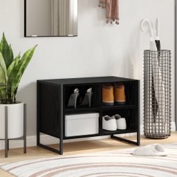 vidaXL Schoenenkast 60 x 35 x 44 cm Bewerkt hout Zwart Eiken