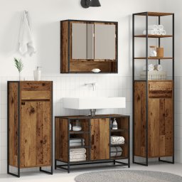 vidaXL Badkamer Kast Oud Hout 40 x 30 x 180 cm Bewerkt hout