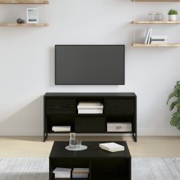 vidaXL TV-kast 100 x 36 x 49,5 cm Zwart Eiken Bewerkt hout