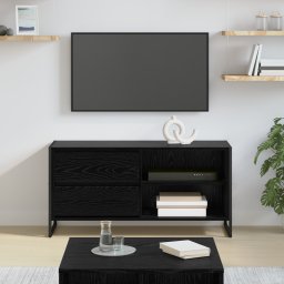 vidaXL TV-kast 100 x 36 x 49,5 cm Zwart Eiken Bewerkt hout