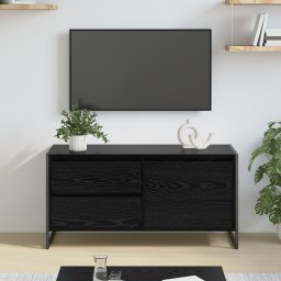 vidaXL TV-kast 100 x 36 x 49.5 cm Zwart Eiken Bewerkt hout