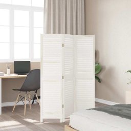 vidaXL Kamerscherm met 3 panelen massief paulowniahout retro wit