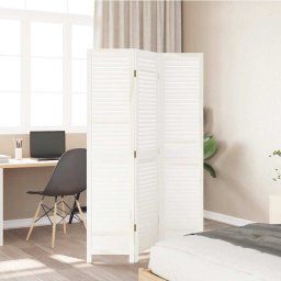 vidaXL Kamerscherm met 3 panelen massief paulowniahout retro wit