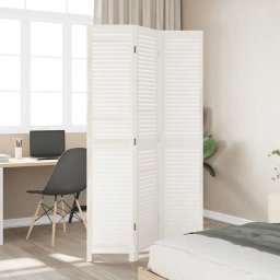 vidaXL Kamerscherm met 3 panelen massief paulowniahout retro wit