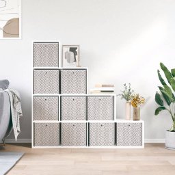 vidaXL Opbergboxen 10 st inklapbaar 32x32x32 cm ongeweven stof bruin