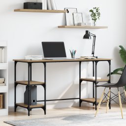 vidaXL Bureau Artisan Eiken Bewerkt hout 140 x 50 x 75 cm