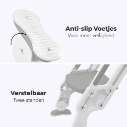 WC Verkleiner - Toilettrainer met Opstapje - Opvouwbaar - 2 tot 7 Jaar - Grijs/Wit