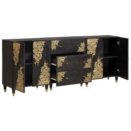 vidaXL Badkamerkastenset 3 st 180 x 33 x 75 cm Massief Mango Hout