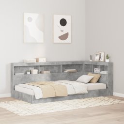 vidaXL Opberghoofdbord met plank Beton Grijs 90 cm Bewerkt hout