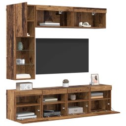 vidaXL TV-kast 7 st Oudhout Bewerkt hout