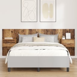 vidaXL Hoofdbord Met Kast met lade 3 pcs Oud Hout Bewerkt hout