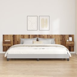 vidaXL Hoofdbord Met Kast met lade 3 pcs Oud Hout Bewerkt hout