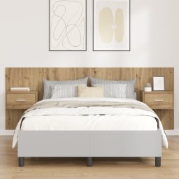 vidaXL Hoofdbord Met Kast 3 pcs Artisan Eiken Bewerkt hout