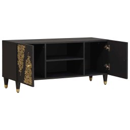 vidaXL TV-kast Zwart 105 x 33 x 46 cm Massief Mango Hout